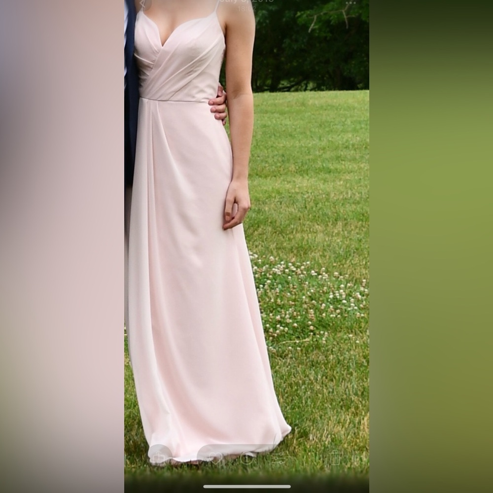 Hayley Paige Blush Bridesmaid Dress in Size 8 Extra-Long